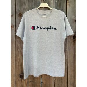 Champion Logo Graphic T-Shirt Crew‎ Neck Short Sleeve Casual Top XL